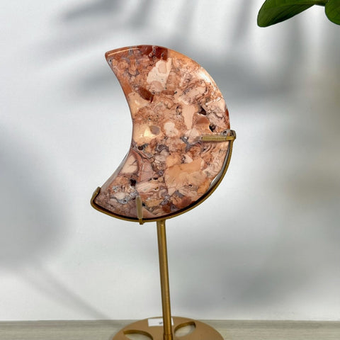 Cotton Candy Agate Moon With Custom Stand E2 62 - Kenna's Crystals from TikTok