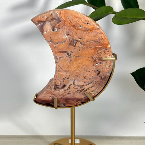 Cotton Candy Agate Moon With Custom Stand G 14 - Kenna's Crystals from TikTok