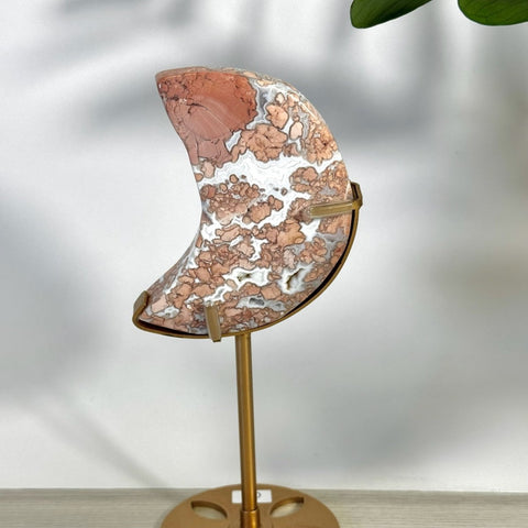 Cotton Candy Agate Moon With Custom Stand G2 66 - Kenna's Crystals from TikTok