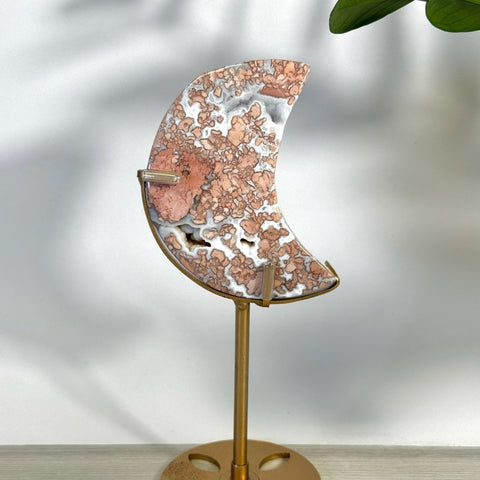 Cotton Candy Agate Moon With Custom Stand G2 65 - Kenna's Crystals from TikTok