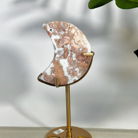 Cotton Candy Agate Moon With Custom Stand H2 68 - Kenna's Crystals from TikTok