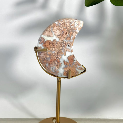 Cotton Candy Agate Moon With Custom Stand H2 67 - Kenna's Crystals from TikTok