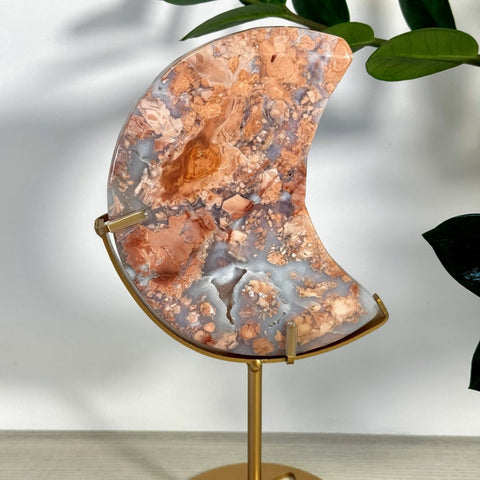 Cotton Candy Agate Moon With Custom Stand I 17 - Kenna's Crystals from TikTok