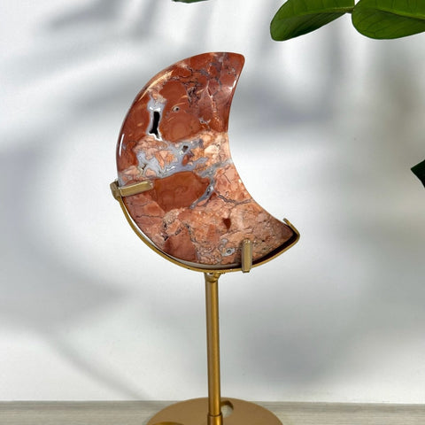 Cotton Candy Agate Moon With Custom Stand I2 69 - Kenna's Crystals from TikTok