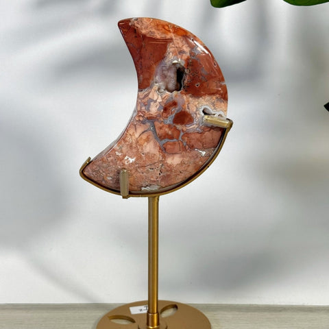 Cotton Candy Agate Moon With Custom Stand I2 70 - Kenna's Crystals from TikTok