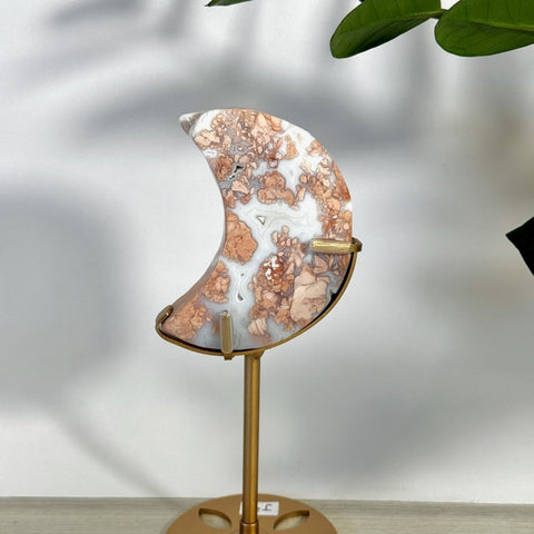 Cotton Candy Agate Moon With Custom Stand J2 72 - Kenna's Crystals from TikTok