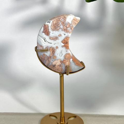 Cotton Candy Agate Moon With Custom Stand J2 71 - Kenna's Crystals from TikTok