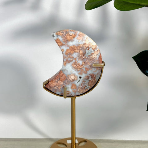 Cotton Candy Agate Moon With Custom Stand K2 74 - Kenna's Crystals from TikTok