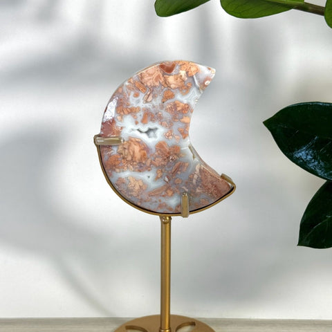 Cotton Candy Agate Moon With Custom Stand K2 73 - Kenna's Crystals from TikTok
