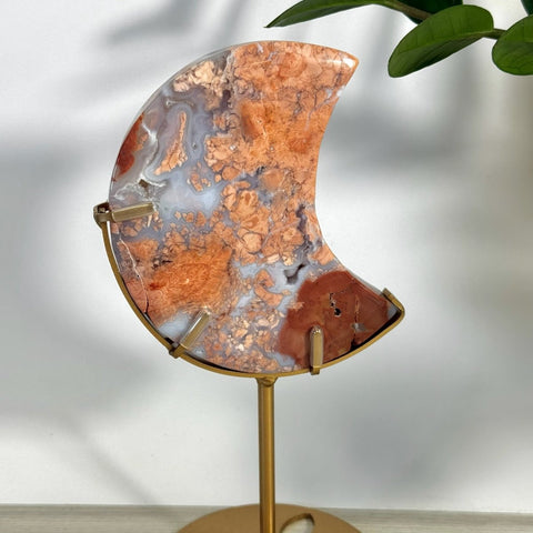 Cotton Candy Agate Moon With Custom Stand M 25 - Kenna's Crystals from TikTok