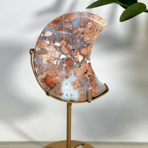 Cotton Candy Agate Moon With Custom Stand N 27 - Kenna's Crystals from TikTok