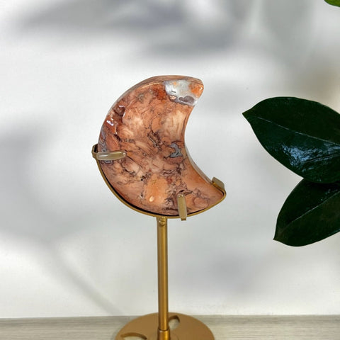 Cotton Candy Agate Moon With Custom Stand N2 79 - Kenna's Crystals from TikTok