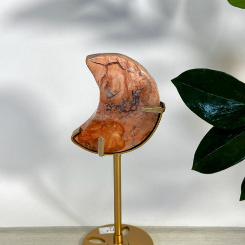 Cotton Candy Agate Moon With Custom Stand N2 80 - Kenna's Crystals from TikTok