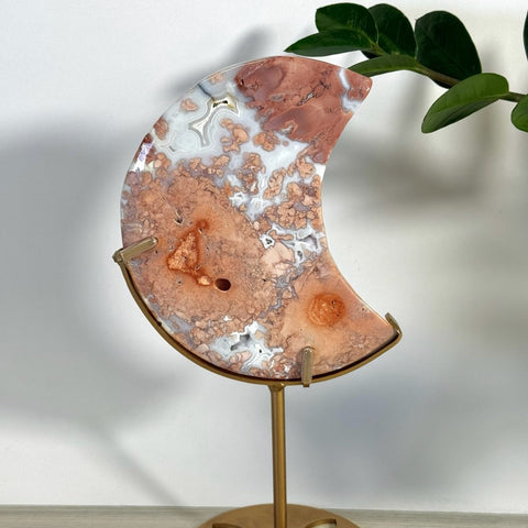Cotton Candy Agate Moon With Custom Stand O 29 - Kenna's Crystals from TikTok