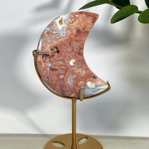Cotton Candy Agate Moon With Custom Stand P 31 - Kenna's Crystals from TikTok