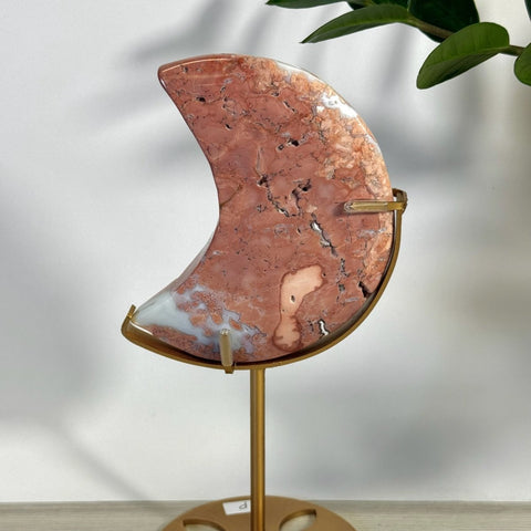 Cotton Candy Agate Moon With Custom Stand P 32 - Kenna's Crystals from TikTok