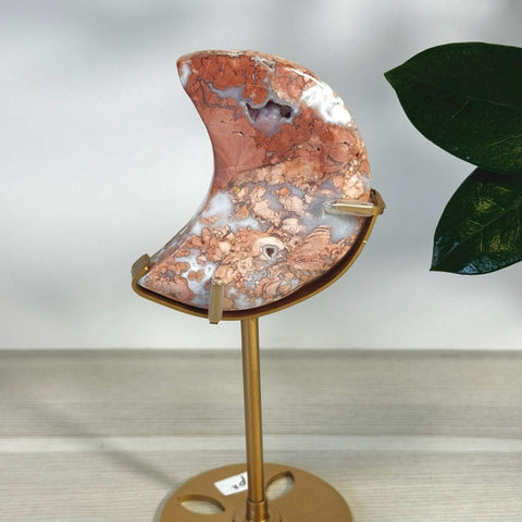 Cotton Candy Agate Moon With Custom Stand P2 84 - Kenna's Crystals from TikTok