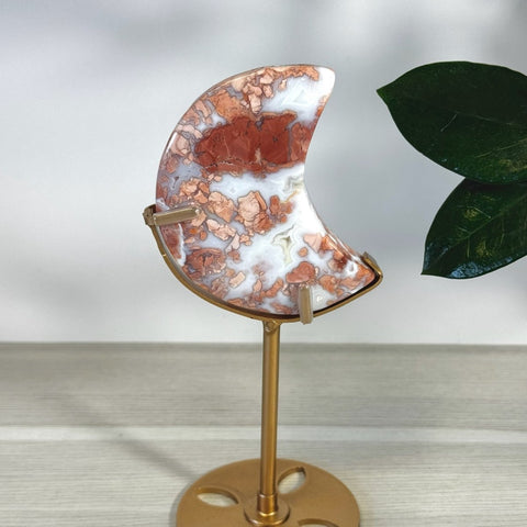 Cotton Candy Agate Moon With Custom Stand P2 83 - Kenna's Crystals from TikTok