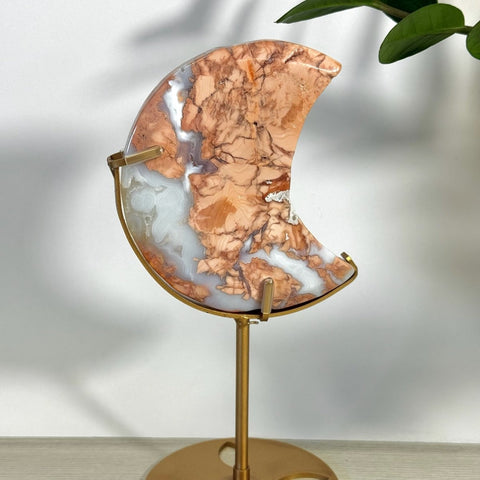 Cotton Candy Agate Moon With Custom Stand Q 33 - Kenna's Crystals from TikTok