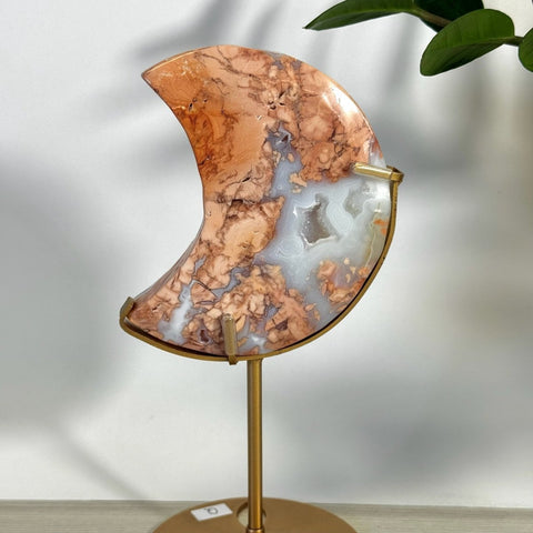 Cotton Candy Agate Moon With Custom Stand Q 34 - Kenna's Crystals from TikTok