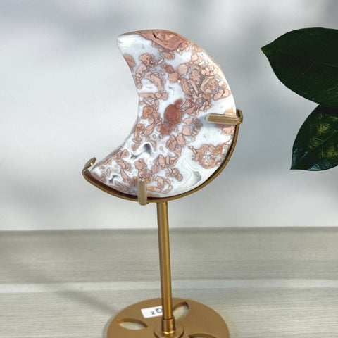 Cotton Candy Agate Moon With Custom Stand Q2 86 - Kenna's Crystals from TikTok