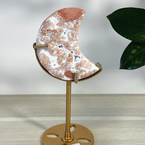 Cotton Candy Agate Moon With Custom Stand Q2 85 - Kenna's Crystals from TikTok