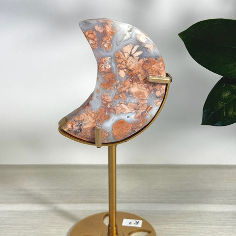 Cotton Candy Agate Moon With Custom Stand R2 88 - Kenna's Crystals from TikTok