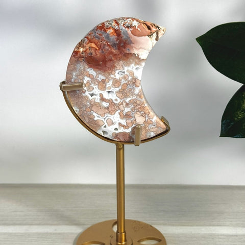 Cotton Candy Agate Moon With Custom Stand S2 89 - Kenna's Crystals from TikTok