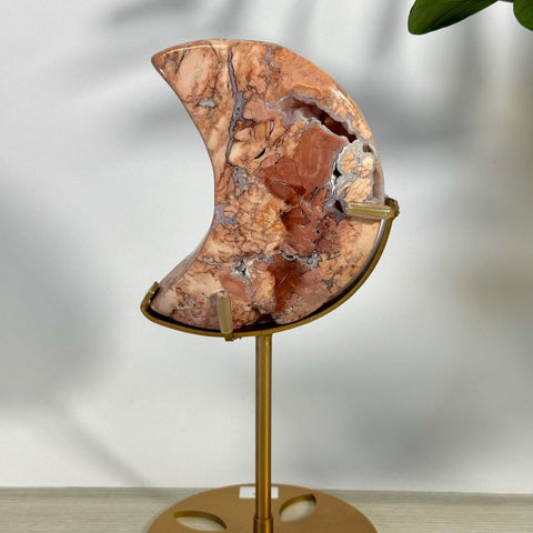 Cotton Candy Agate Moon With Custom Stand T 40 - Kenna's Crystals from TikTok