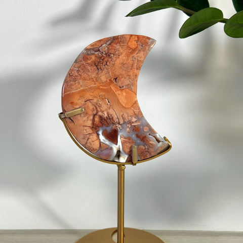 Cotton Candy Agate Moon With Custom Stand U 41 - Kenna's Crystals from TikTok