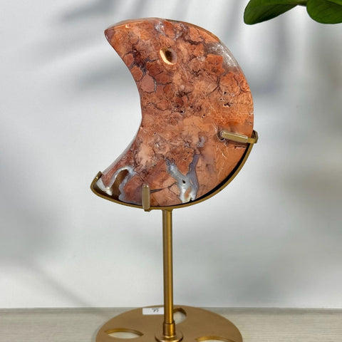 Cotton Candy Agate Moon With Custom Stand U 42 - Kenna's Crystals from TikTok