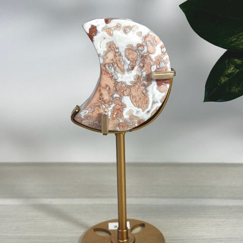 Cotton Candy Agate Moon With Custom Stand U2 94 - Kenna's Crystals from TikTok
