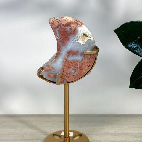 Cotton Candy Agate Moon With Custom Stand V2 96 - Kenna's Crystals from TikTok