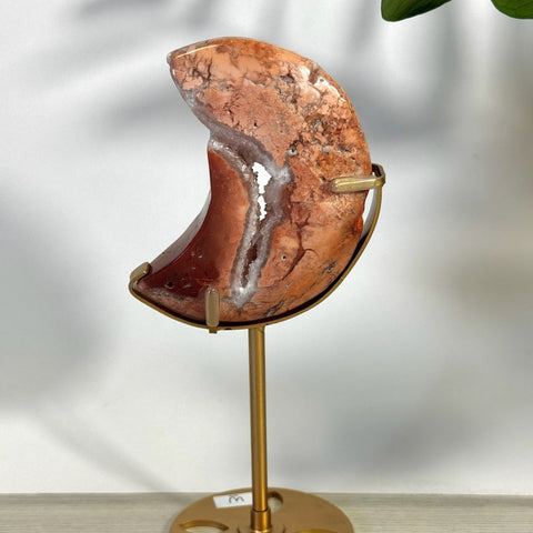 Cotton Candy Agate Moon With Custom Stand W 46 - Kenna's Crystals from TikTok