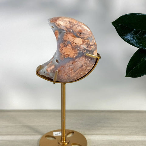 Cotton Candy Agate Moon With Custom Stand W2 98 - Kenna's Crystals from TikTok