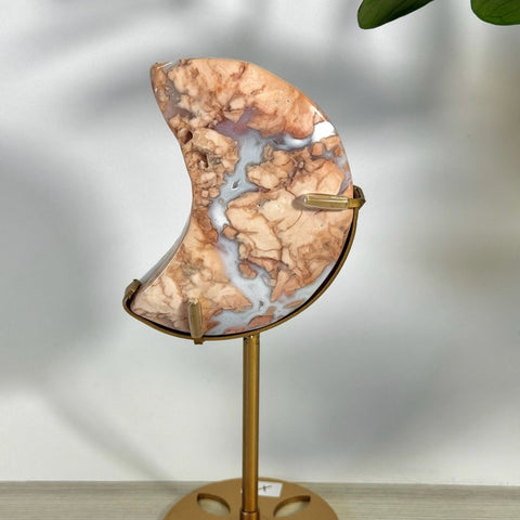 Cotton Candy Agate Moon With Custom Stand X 48 - Kenna's Crystals from TikTok