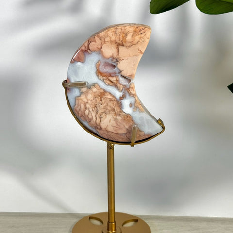 Cotton Candy Agate Moon With Custom Stand X 47 - Kenna's Crystals from TikTok