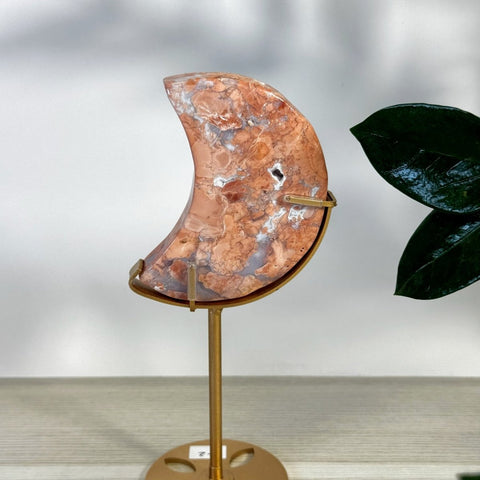 Cotton Candy Agate Moon With Custom Stand X2 100 - Kenna's Crystals from TikTok