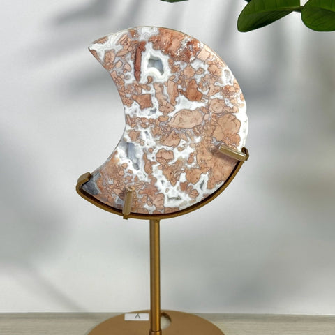 Cotton Candy Agate Moon With Custom Stand Y 50 - Kenna's Crystals from TikTok