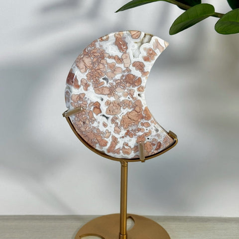 Cotton Candy Agate Moon With Custom Stand Y 49 - Kenna's Crystals from TikTok