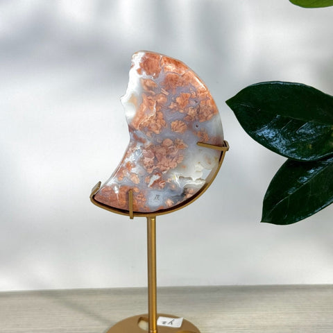 Cotton Candy Agate Moon With Custom Stand Y2 102 - Kenna's Crystals from TikTok