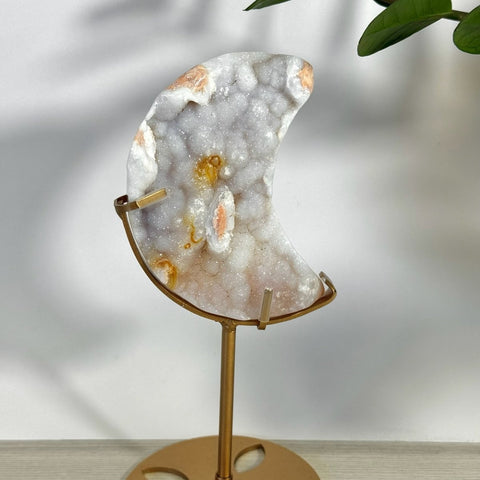 Cotton Candy Agate Moon With Custom Stand Z 51 - Kenna's Crystals from TikTok