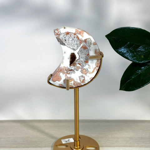 Cotton Candy Agate Moon With Custom Stand Z2 104 - Kenna's Crystals from TikTok