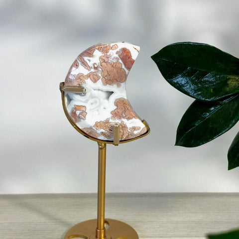 Cotton Candy Agate Moon With Custom Stand Z2 103 - Kenna's Crystals from TikTok