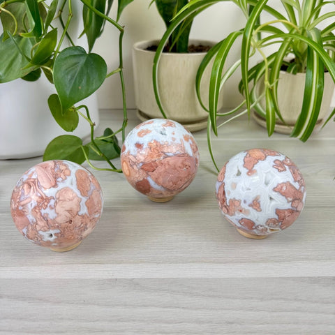Cotton Candy Agate Sphere 188 4 - Kenna's Crystals from TikTok