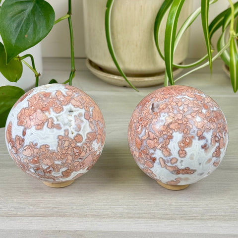 Cotton Candy Agate Sphere 211 4 - Kenna's Crystals from TikTok