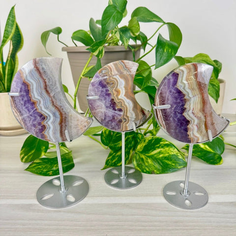 Crazy Lace Amethyst Moon with Custom Stand 133 7 - Kenna's Crystals from TikTok