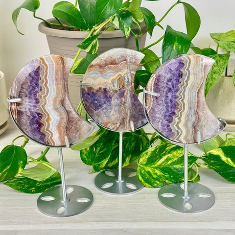 Crazy Lace Amethyst Moon with Custom Stand 144 8 - Kenna's Crystals from TikTok