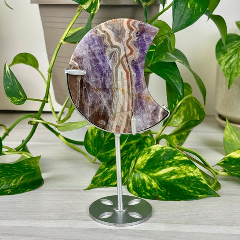 Crazy Lace Amethyst Moon with Custom Stand 88 3 - Kenna's Crystals from TikTok