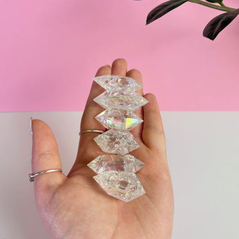 Double Terminated Aura Crackle Quartz